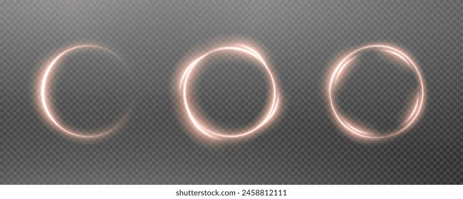 Festive sparkling frame, circle, ring png. Festive circle, ring, frame, for cards, invitations, banners, adverts. Neon frame, set of geometric frames.