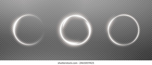 Festive sparkling frame, circle, ring png. Festive circle, ring, frame, for cards, invitations, banners, adverts. Neon frame, set of geometric frames.