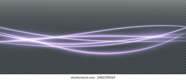 Festive sparkling frame, circle, ring png. Festive circle, ring, frame, for cards, invitations, banners, adverts. Neon frame, set of geometric frames. Vector png background with violet glowing lines.