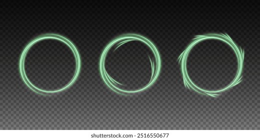Festive sparkling frame, circle, ring png. Festive circle, ring, frame, for cards, invitations, banners, adverts. Neon frame, set of geometric frames.