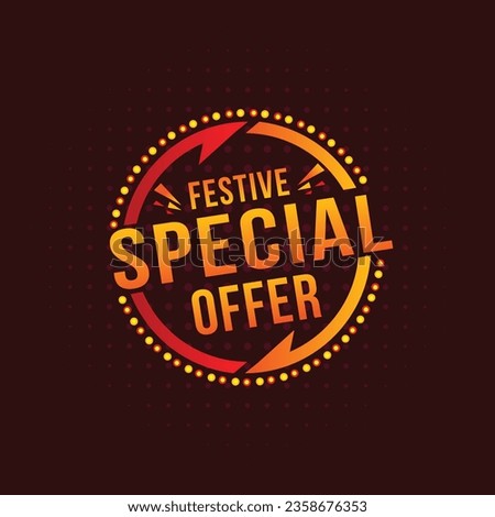 Festive Special Offer Logo Unit. Abstract Retro Vintage Colorful Logo Template Layered