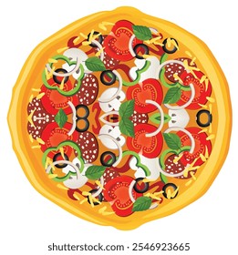 festive special pizza loaded with cheese and veggies delicious pizza