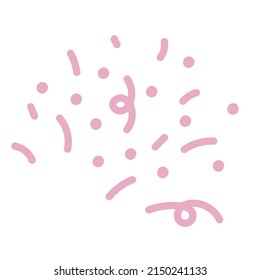festive spray. Ribbon serpentine tinsel pink spiral color curly