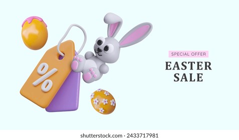 Festive spring sale, special Easter promotion. Hunting for discounts