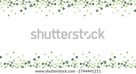 A festive St. Patrick's Day background with green confetti and shamrocks, perfect for holiday greetings and celebrations