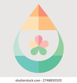 Festive St. Patrick's Day Shamrock Drop Icon, Modern Graphic Design Element for Celebrations and Irish Culture, Vector Illustration