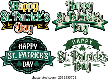 Festive St. Patrick's Day typography with Shamrocks