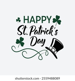 Festive St. Patrick's Day vector artwork featuring Irish-themed elements like shamrocks, leprechaun hats, and green designs. Perfect for celebrations, cards, and decor.