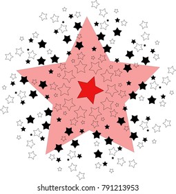Festive star background. Confetti texture for posters and postcards, websites too. Cover mockup.