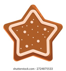Biscoito de biscoito de gengibre em forma de estrela festiva decorado com glacê, evocando calor e espírito de feriado