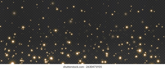 Fundo de poeira estelar festiva com brilho de ouro, bokeh e efeitos de luz. Design mágico e glamouroso perfeito para feriados, celebrações e temas de Ano Novo.