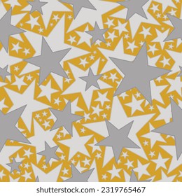 Feste Sterne-Symbole. Nahtlose Muster, Vektorgrafik für Geschenkpapier, Gewebe, Kleidung, Textilien, Oberflächentexturen, Scrapie, Tapete. Vektorgrafik.