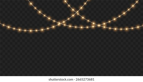 Luces de cuerda festivas con cálido resplandor de vacaciones