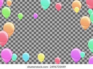 Fondo festivo de verano con globos sobre fondo ilustración de dibujos animados de Festiva.
