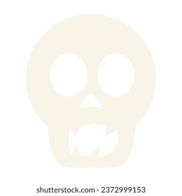 Festive surprised vampire skull flat icon. Holiday festive badge sticker. Decorative vampire head element for scrap booking, greeting card, party invitation. Color vector isolated on white back