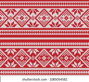 Festive Sweater Design. Fair Isle Seamless Knitted Pattern