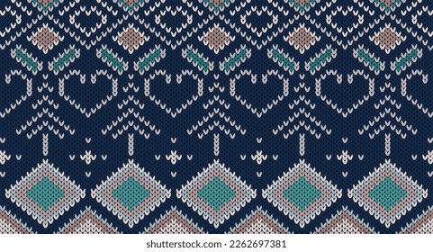 Festive Sweater Design. Seamless Knitted Pattern