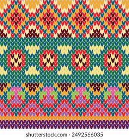 Festive Sweater Design. Seamless Knitted Pattern