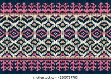 Festive Sweater Design. Seamless Knitted Pattern