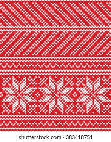 Festive Sweater Design. Seamless Knitted Pattern