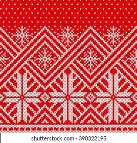 Festive Sweater Design. Seamless Knitted Pattern