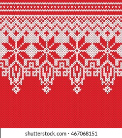 Festive Sweater Design. Seamless Knitted Pattern