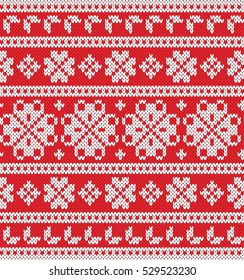 Festive Sweater Design. Seamless Knitted Pattern