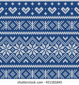 Festive Sweater Fairisle Design. Seamless Knitted Pattern