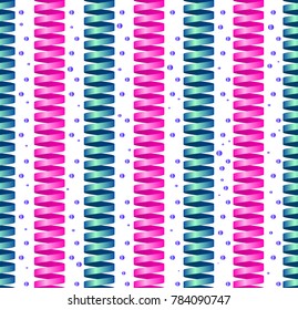 Festive swirling ribbons on white background. Vector Seamless Pattern.