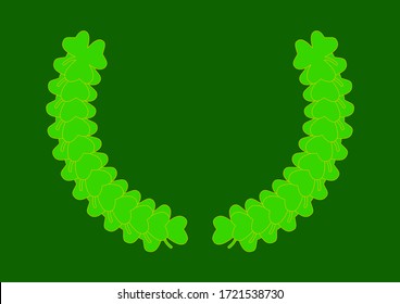 Festive template for text clover leaf for St. Patrick's Day. Place for text. Background image. St. Patrick's Day in Ireland. Poster. Advertising on the account. Vector image.