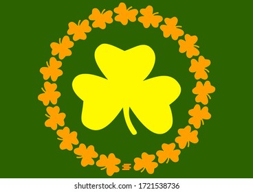Festive template for text clover leaf for St. Patrick's Day. Place for text. Background image. St. Patrick's Day in Ireland. Poster. Advertising on the account. Vector image.