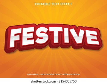festive text effect editable template with abstract background style use for business logo and brand
