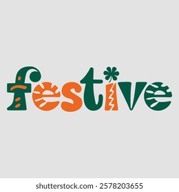 Festive text of saint patrick day vector typography transparent background