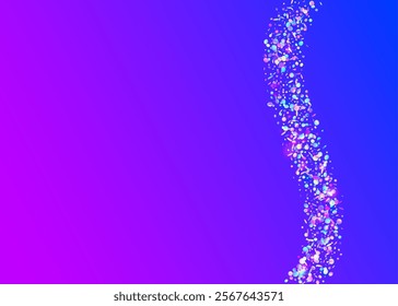 Festive Tinsel. Transparent Confetti. Digital Dust. Disco Surprise Backdrop. Iridescent Background. 3d Pattern. Blue Laser Burst. Falling Poster. Pink Festive Tinsel