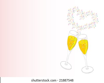 festive toasting glasses