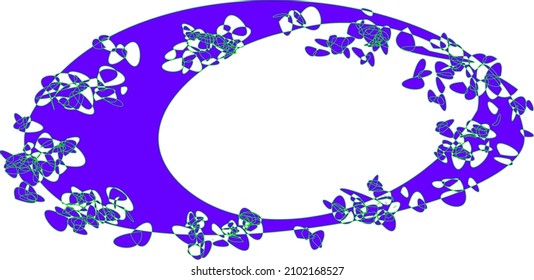 Festive toroidal frame based on the composition of mandala. Imitation of doodles. Ability to change to any size without loss of quality.