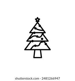 Festive Tree Christmas Icon for Holiday Planning and Seasonal Decorations