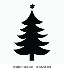 Festive trees design, Christmas tree modern vector set, sleek Christmas trees collection, Christmas tree minimalistic vector icon Simple flat Pine tree