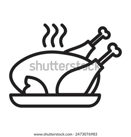 Festive Turkey Dinner Icon Ideal for Thanksgiving Invitations and Menus
