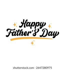 A festive typography design wishing a Happy Father's Day. Features playful lettering and star elements.