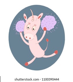 A festive unicorn. Vector illustration. Character.