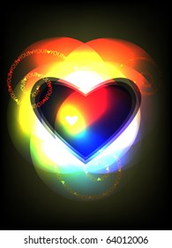 Festive valentine background, with shining heart.