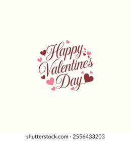 A festive Valentine's Day typography design with the phrase "Happy Valentine’s Day" in elegant cursive and bold fonts, Happy Valentine day typography