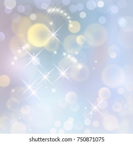 Festive vector abstract background with bokeh defocused lights