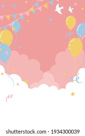 fondo vectorial festivo con globos en el cielo para carteles, tarjetas, volantes, fondos de pantalla de medios sociales, etc.