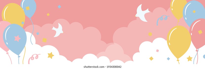 festive vector background with balloons in the sky for banners, cards, flyers, social media wallpapers, etc.