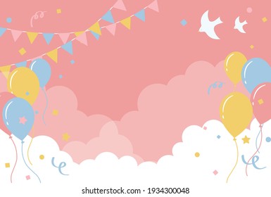 fondo vectorial festivo con globos en el cielo para carteles, tarjetas, volantes, fondos de pantalla de medios sociales, etc.