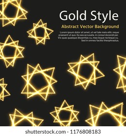 Festive vector background with gold abstract shapes. Banner and poster illustration