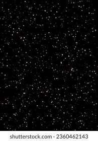Fondo vectorial festivo con brillo dorado y confeti para la celebración navideña. Fondo negro con partículas doradas brillantes.