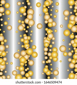 Festive vector background golden 3d balls